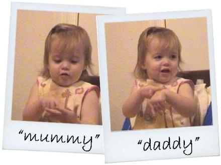 baby sign mummy daddy